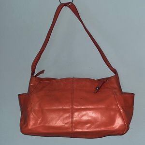 HOBO Maria Orange Leather Shoulder Bag